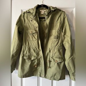 Marci spring green hooded coat - size M -